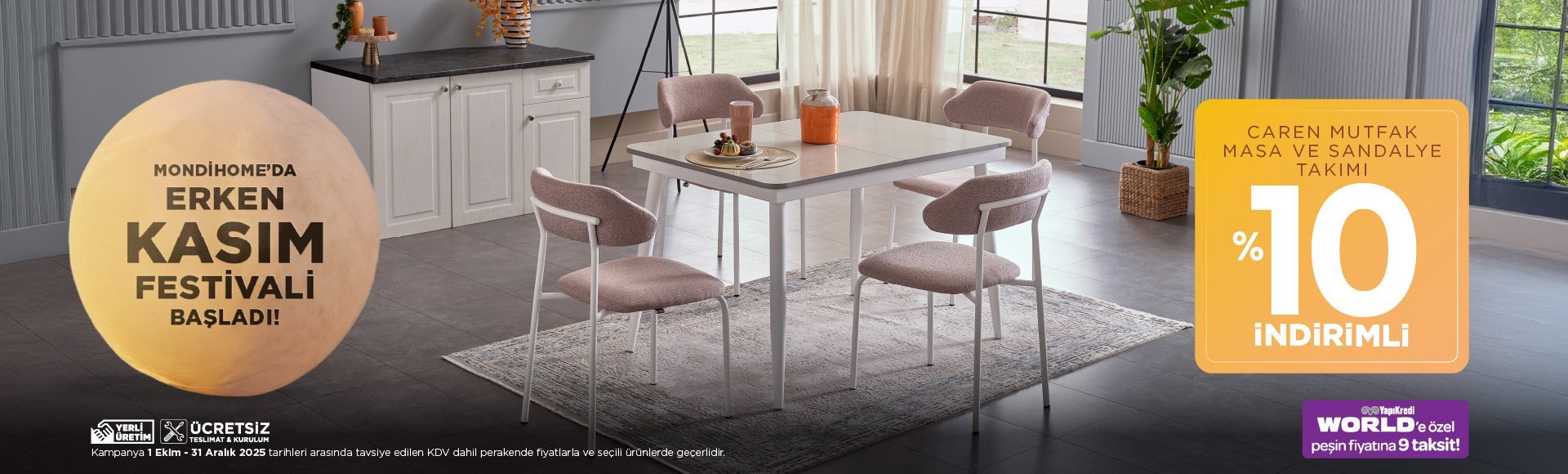 Caren Mutfak Masası %10 İndirimli