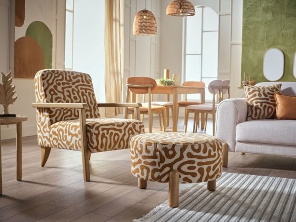 Bohemy Ahşap Berjer Kahve