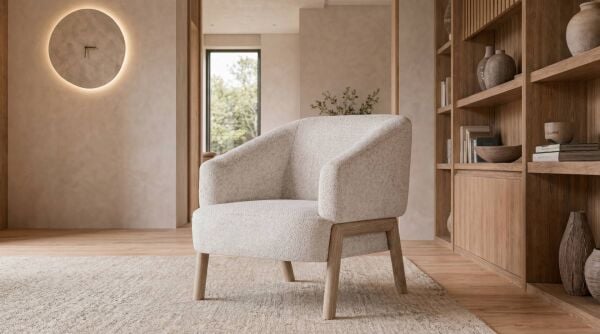Japandi Legno Berjer Krem