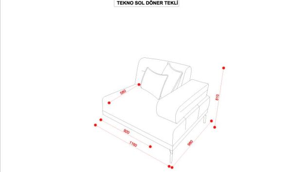 Tekno Sol Tekli Döner Koltuk