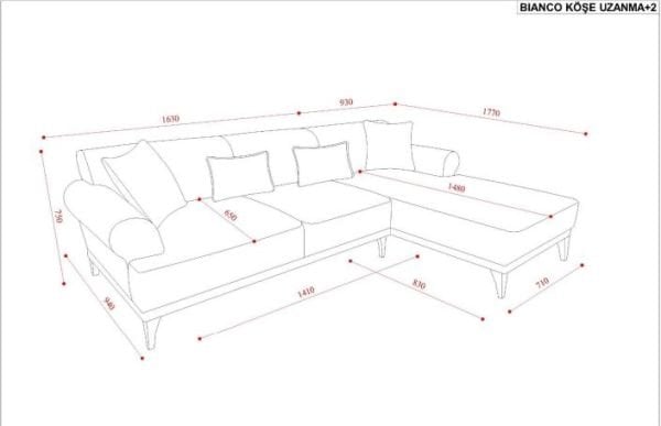 Bianco Sol L Köşe Koltuk(Uz+2)