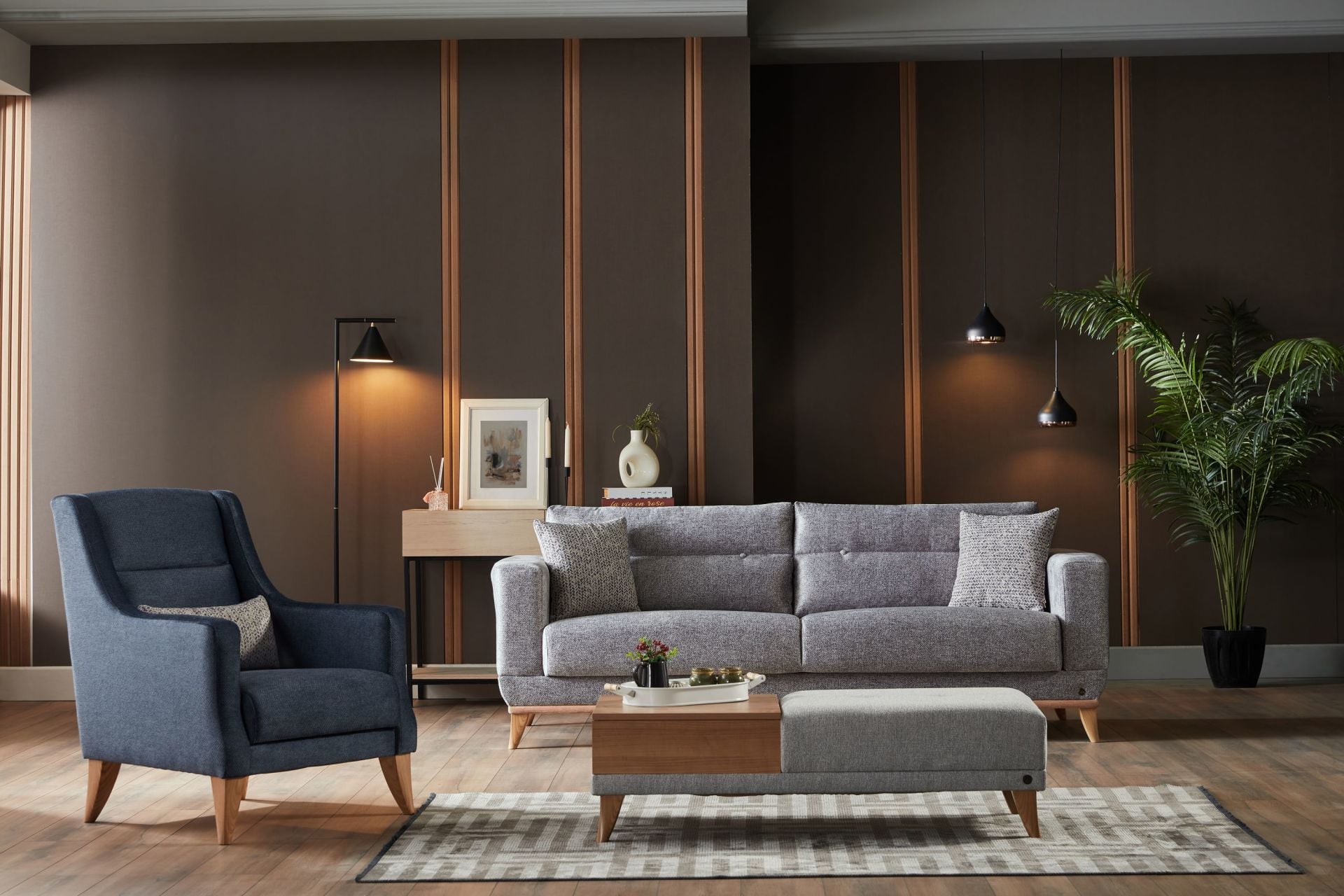 Metropol Koltuk Takımı - Gri, Lacivert