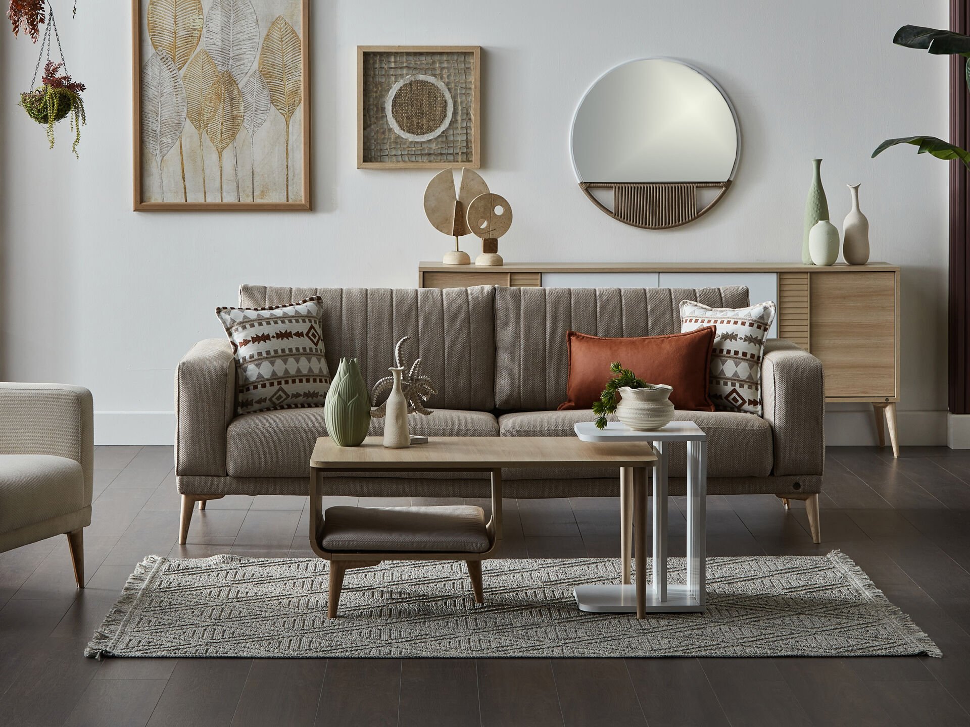 Lizbon Üçlü Koltuk Vizon