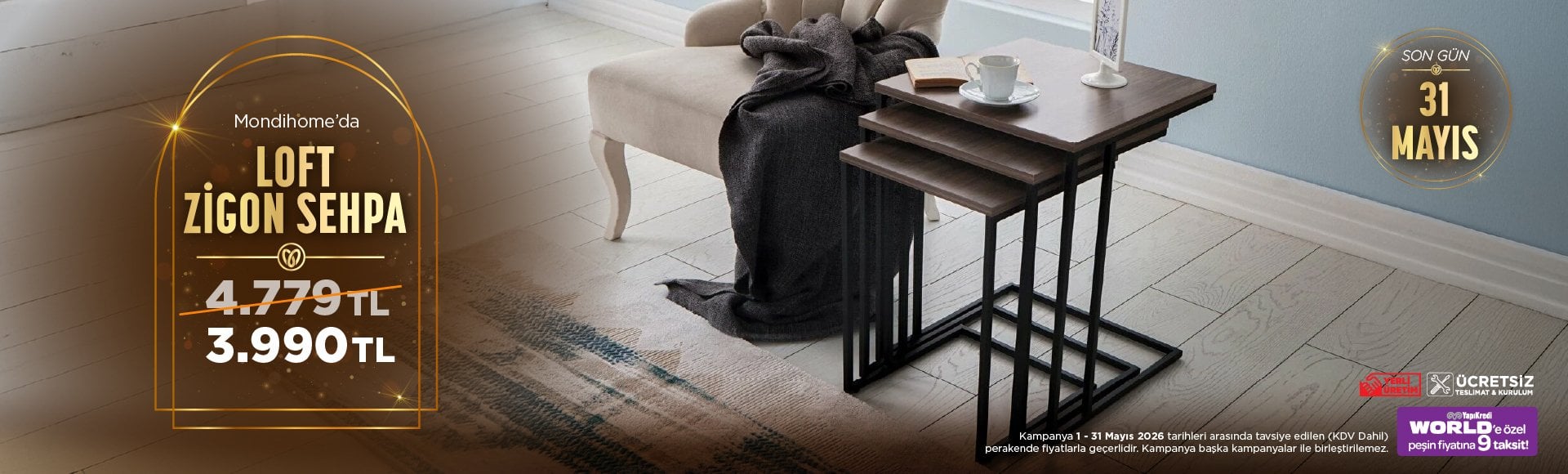 Loft Zigon Sehpa İndirim